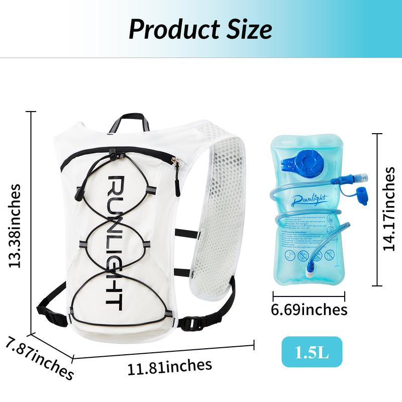 Running Vest for Women Men, Adjustable Chest Straps Running Hydration Backpack Vest, Breathable Reflective Running Vest with 1.5L Water Bladder & Phone Bag,Daypack for Outdoor Climbing Hiking Cycling