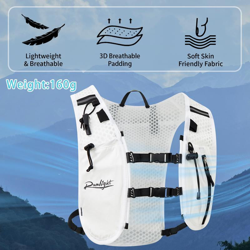 Running Vest for Women Men, Adjustable Chest Straps Running Hydration Backpack Vest, Breathable Reflective Running Vest with 1.5L Water Bladder & Phone Bag,Daypack for Outdoor Climbing Hiking Cycling