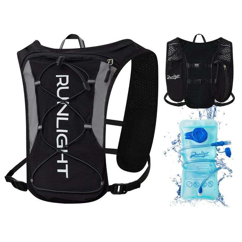 Running Vest for Women Men, Adjustable Chest Straps Running Hydration Backpack Vest, Breathable Reflective Running Vest with 1.5L Water Bladder & Phone Bag,Daypack for Outdoor Climbing Hiking Cycling
