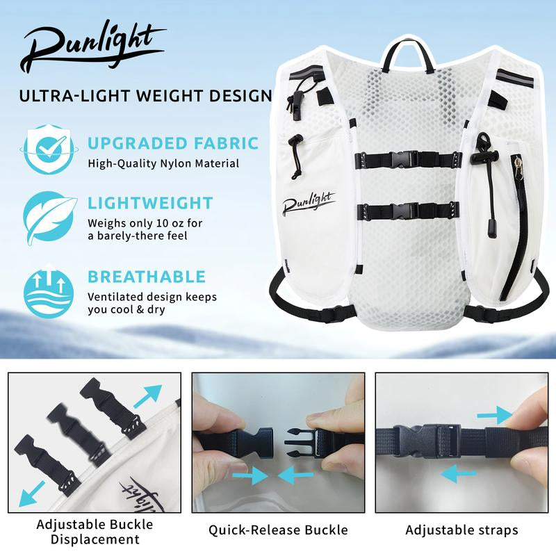 Running Vest for Women Men, Adjustable Chest Straps Running Hydration Backpack Vest, Breathable Reflective Running Vest with 1.5L Water Bladder & Phone Bag,Daypack for Outdoor Climbing Hiking Cycling