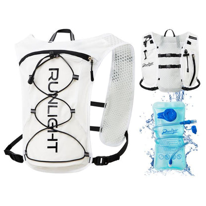 Running Vest for Women Men, Adjustable Chest Straps Running Hydration Backpack Vest, Breathable Reflective Running Vest with 1.5L Water Bladder & Phone Bag,Daypack for Outdoor Climbing Hiking Cycling