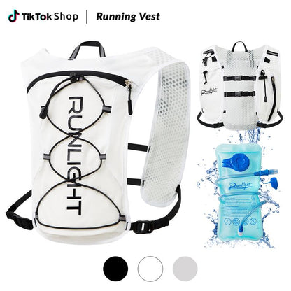 Running Vest for Women Men, Adjustable Chest Straps Running Hydration Backpack Vest, Breathable Reflective Running Vest with 1.5L Water Bladder & Phone Bag,Daypack for Outdoor Climbing Hiking Cycling
