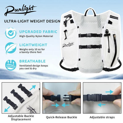 Running Vest for Women Men, Adjustable Chest Straps Running Hydration Backpack Vest, Breathable Reflective Running Vest with 1.5L Water Bladder & Phone Bag,Daypack for Outdoor Climbing Hiking Cycling